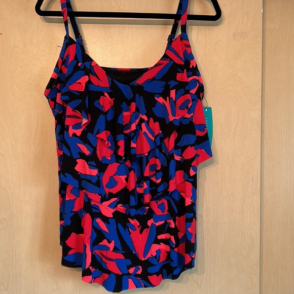 Aqua Green Other - Ruffled Tankini Top